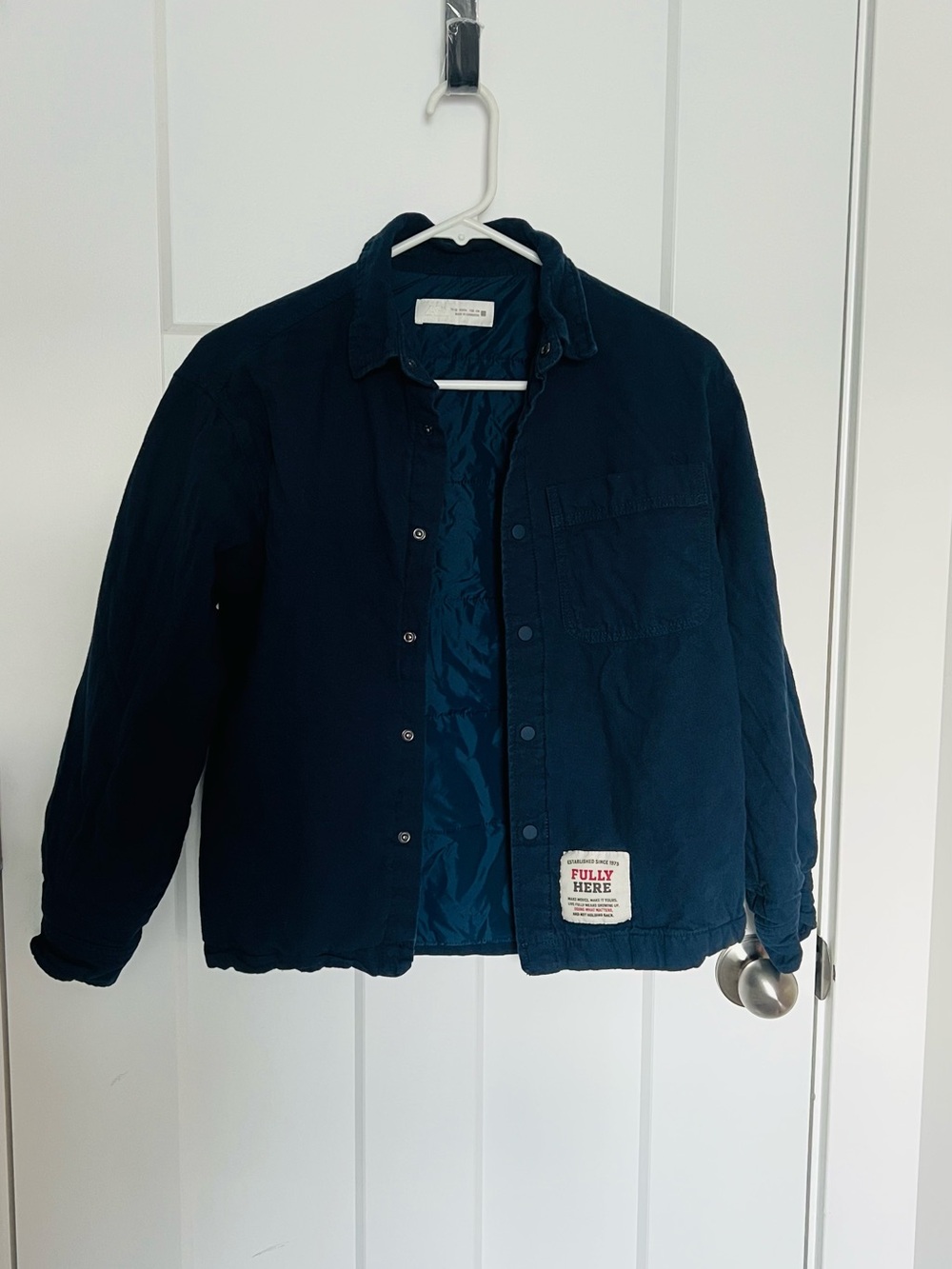 Zara Dark Navy Quilted Kids Puffer Jacket